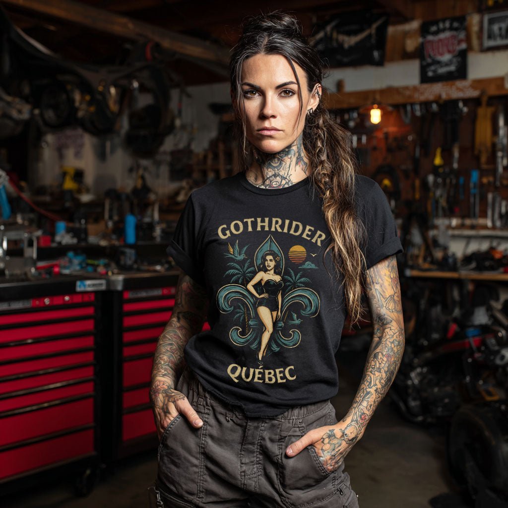 GothRider Quebec Summer Pin - Up Unisex T-Shirt - GothRider Brand