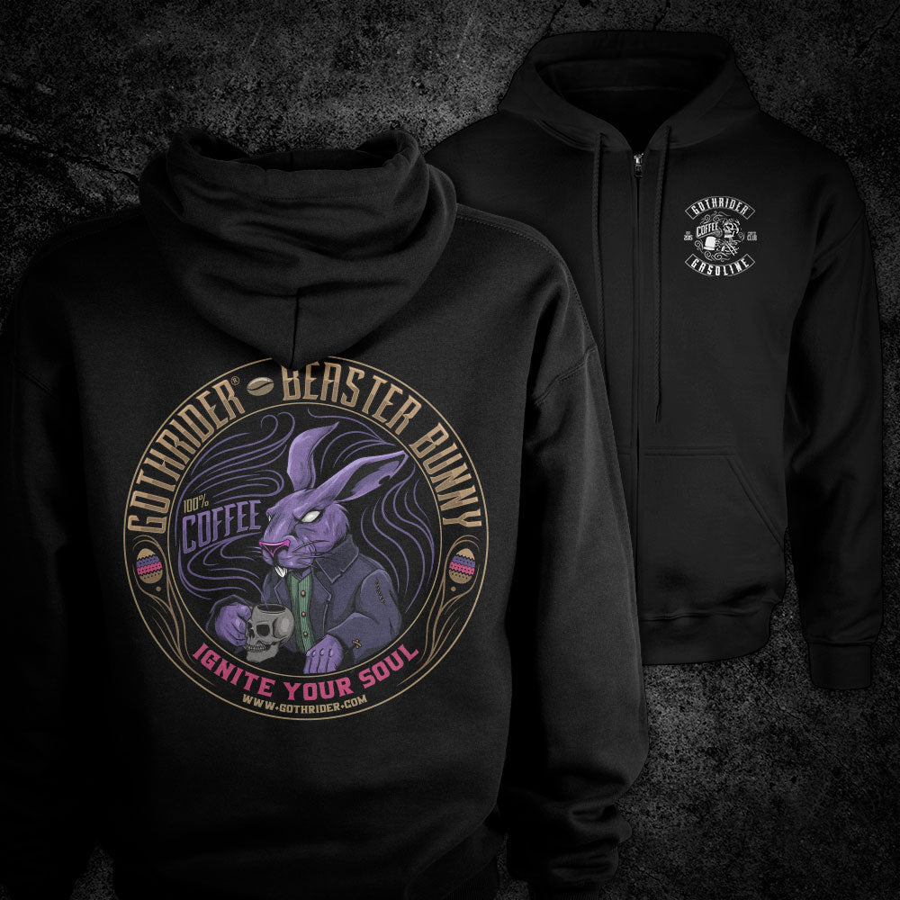 Beaster Bunny Coffee Hoodie - GothRider Brand