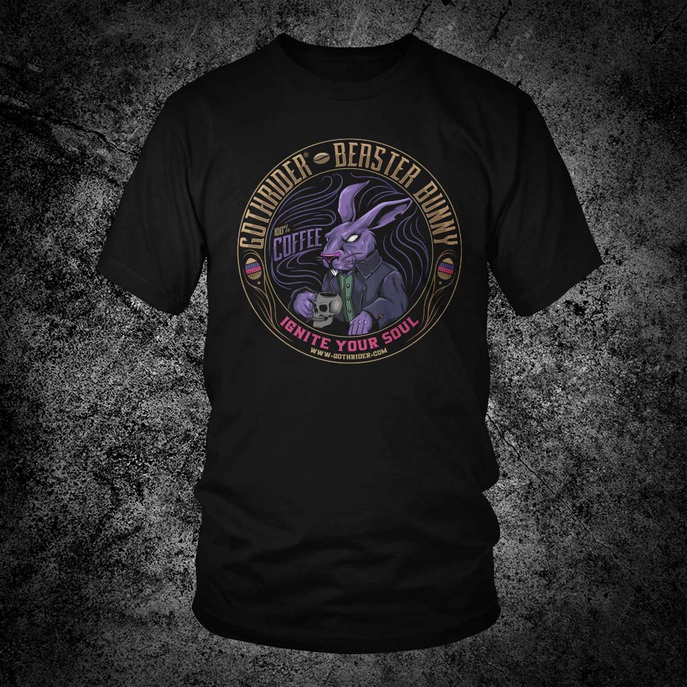 Beaster Bunny Coffee Unisex T-Shirt - GothRider Brand