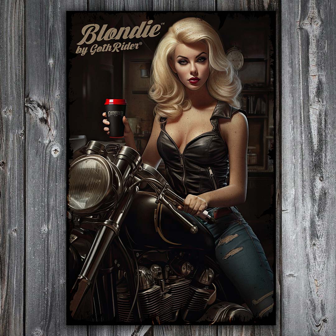 Blondie Pin-Up Limited Edition Retro Metal Plaque Sign - GothRider Brand