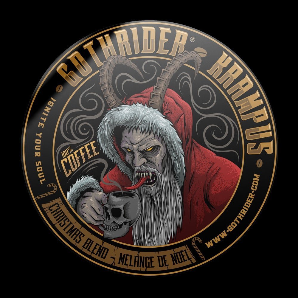 GothRider Krampus Coffee Bumper Sticker - GothRider Brand