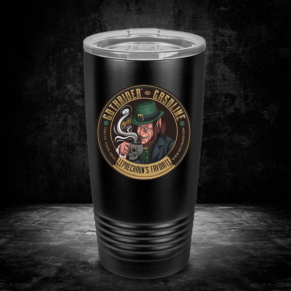 GothRider Leprechaun Coffee UV 20 OZ Tumbler - GothRider Brand