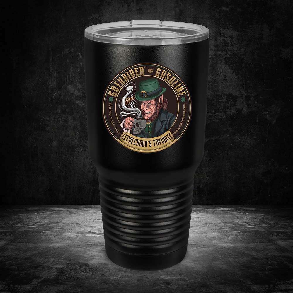 GothRider Leprechaun Coffee UV 30 oz Tumbler - GothRider Brand