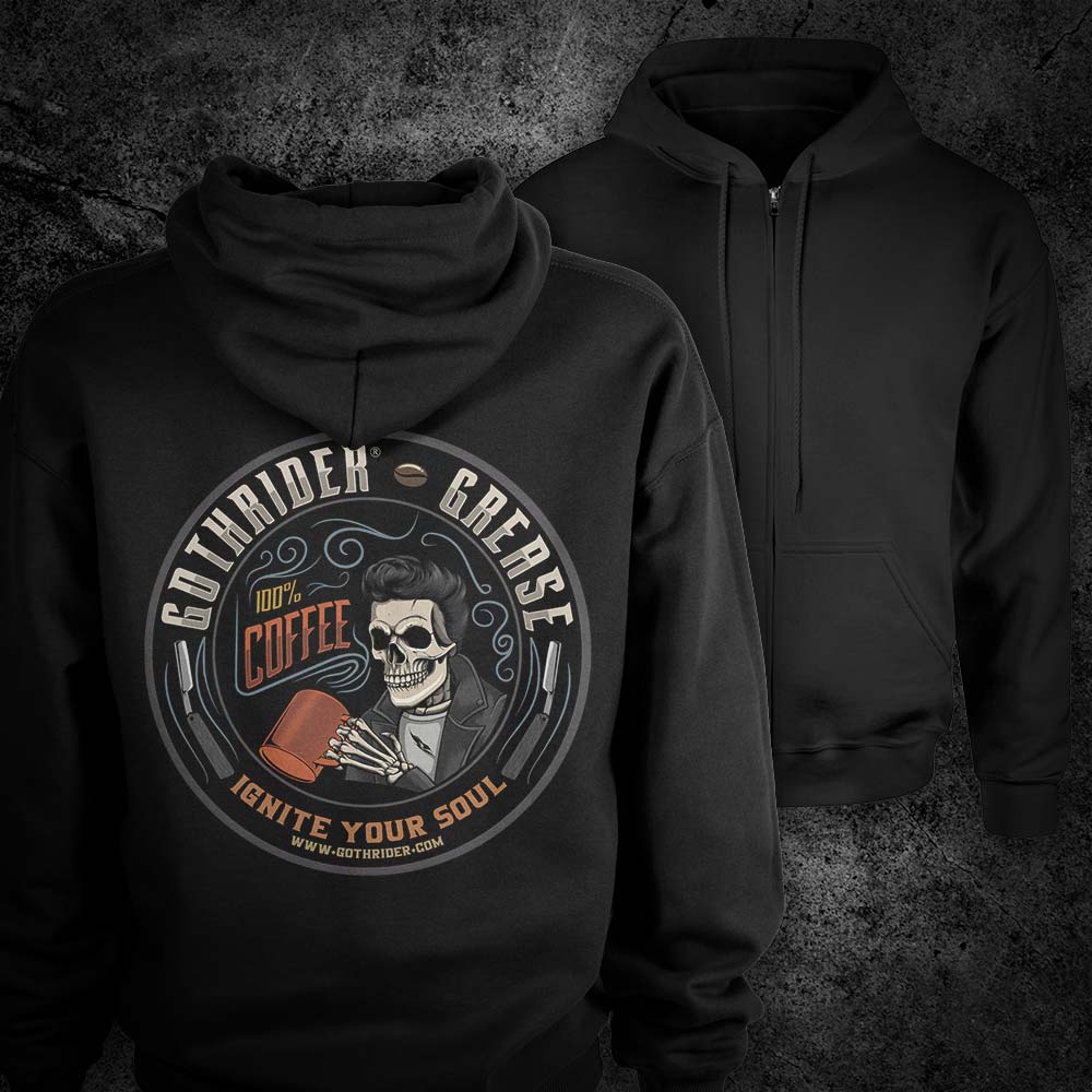 Grease Coffee Hoodie - GothRider Brand