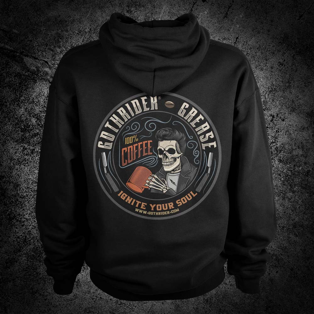 Grease Coffee Hoodie - GothRider Brand