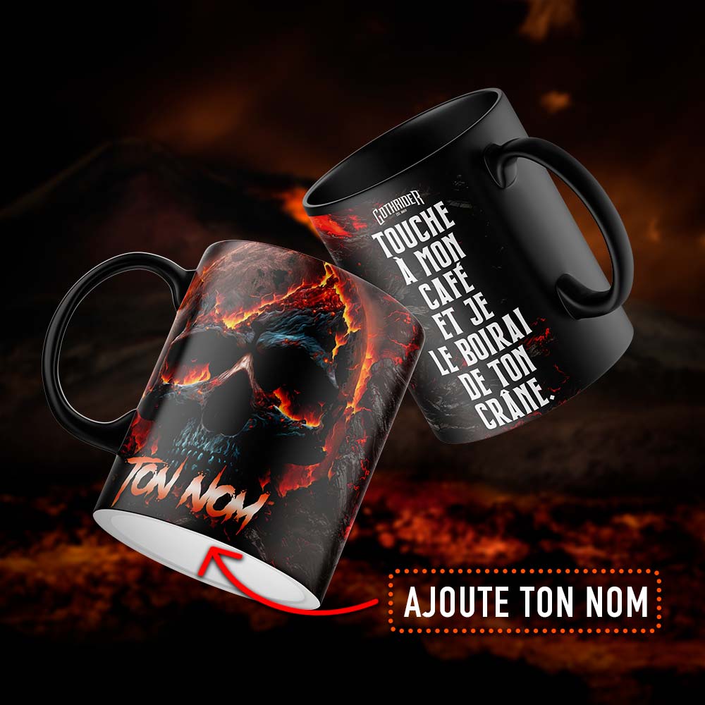 Tasse Touche À Mon Café (French Edition) - Personalized - GothRider Brand