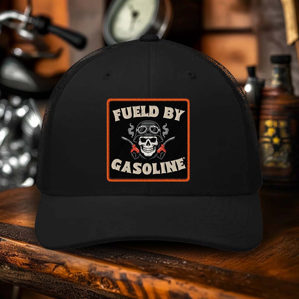 Fueld By Gasoline Retro Trucker Cap - GothRider Brand