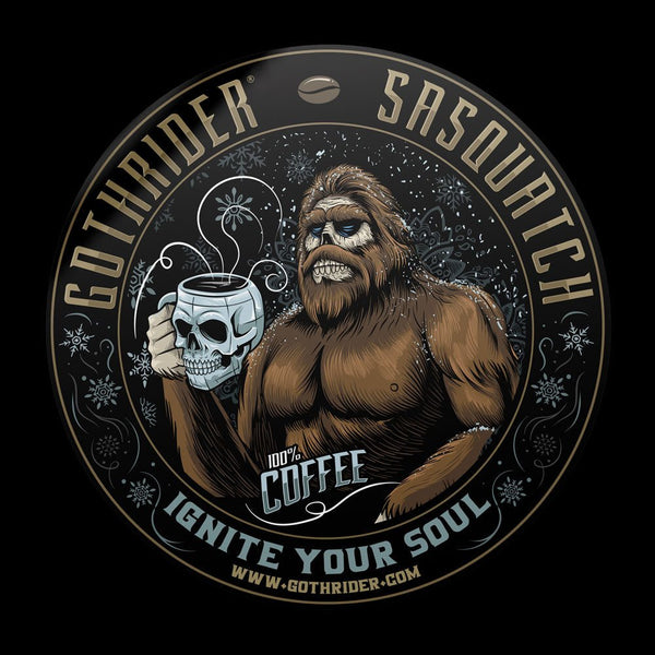 Sasquatch Coffee Bumper Sticker - GothRider Brand