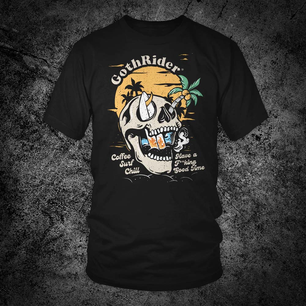 Coffee Surf Chill Unisex T-Shirt - GothRider Brand