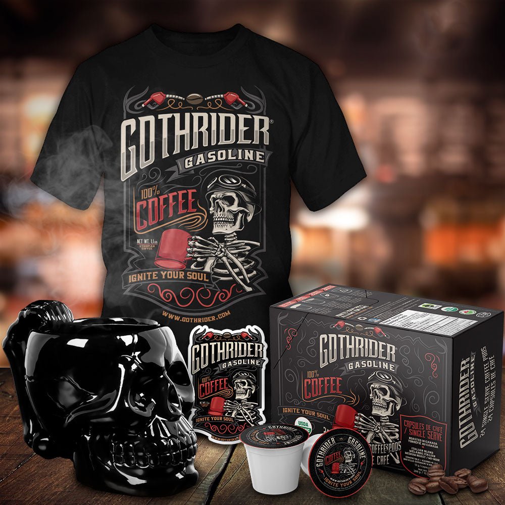 Gasoline Coffee Cups Fuel & Skull Kit - GothRider Brand