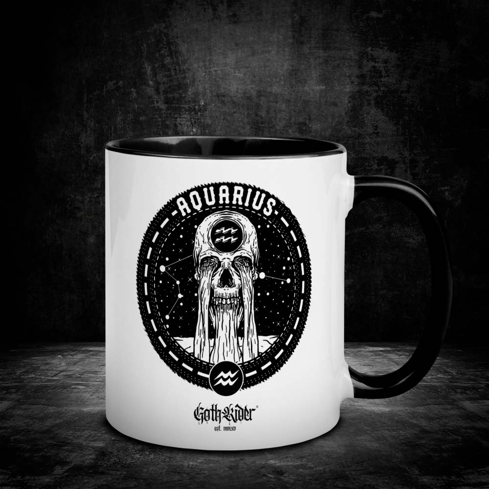 GothRider Aquarius Zodiac Mug - GothRider Brand