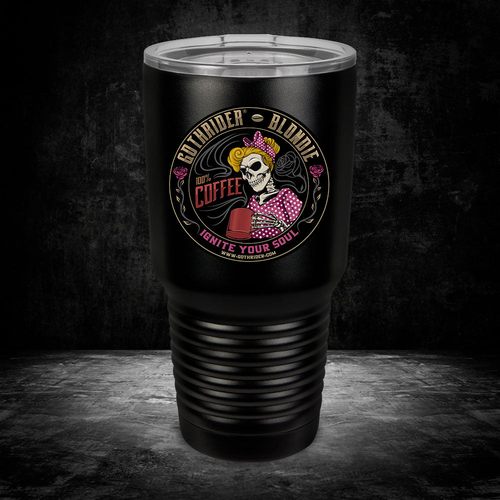 GothRider Blondie Coffee UV 30 oz Tumbler - GothRider Brand