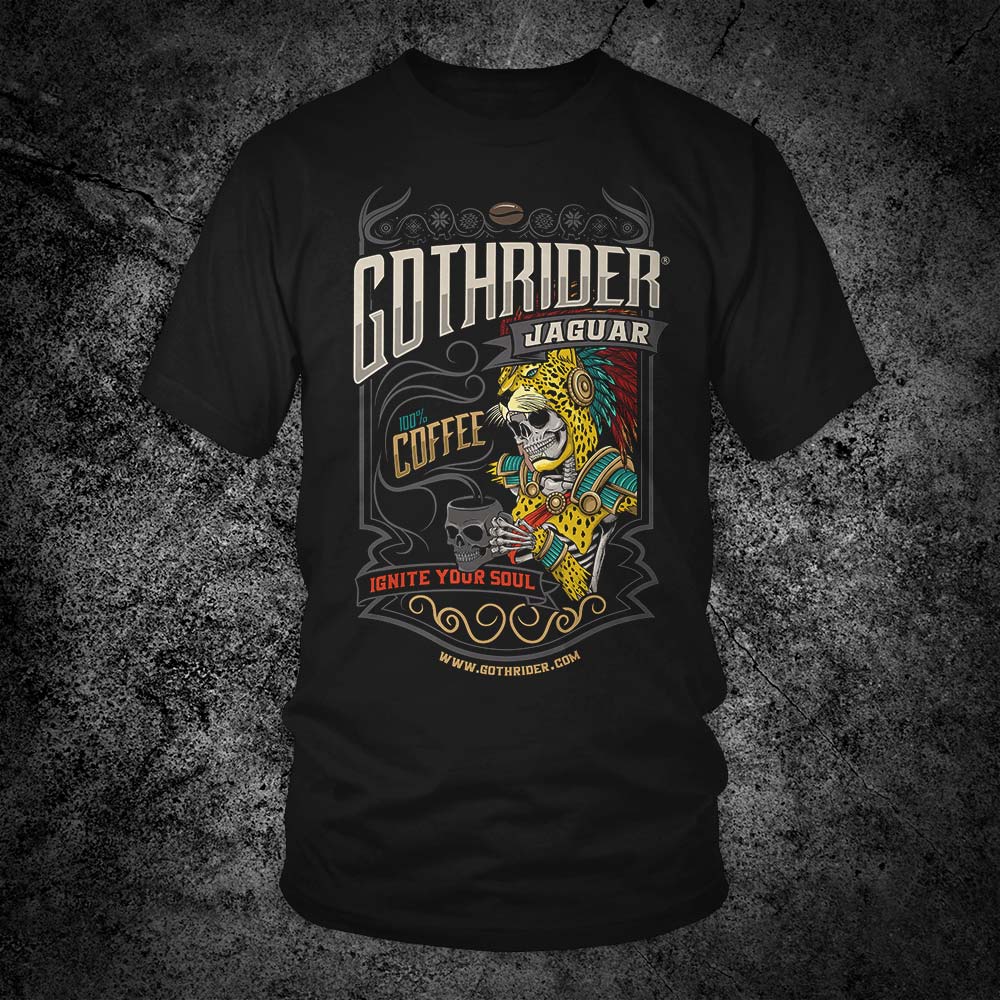 GothRider Jaguar Coffee Unisex T-Shirt - GothRider Brand