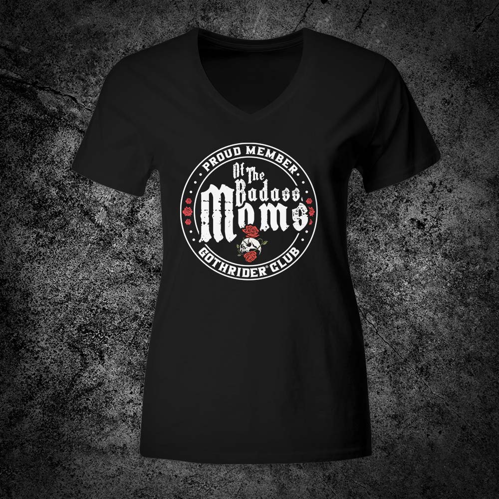 GothRider Moms Club V-Neck T-Shirt - GothRider Brand