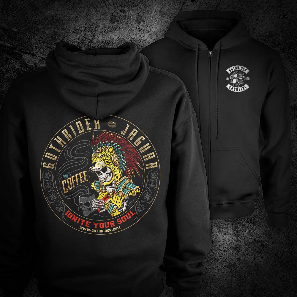 Jaguar Coffee Hoodie - GothRider Brand