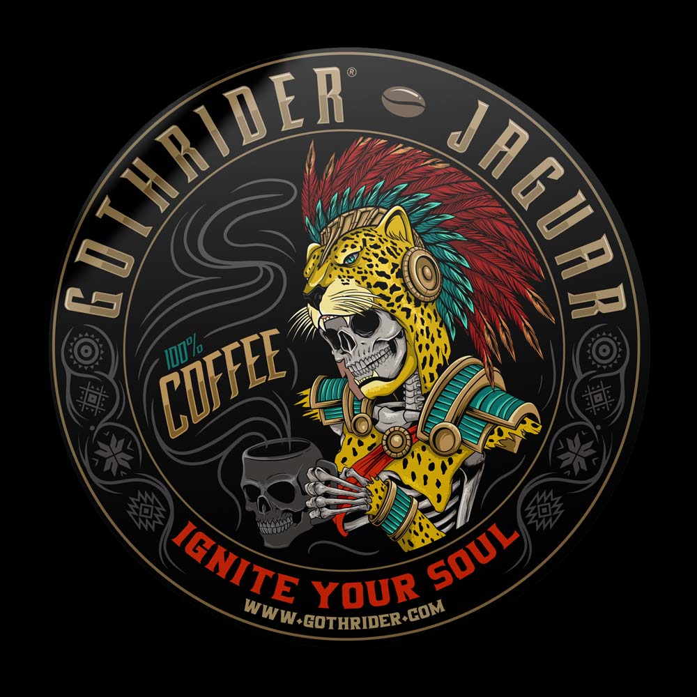 Jaguar Coffee Sticker - GothRider Brand