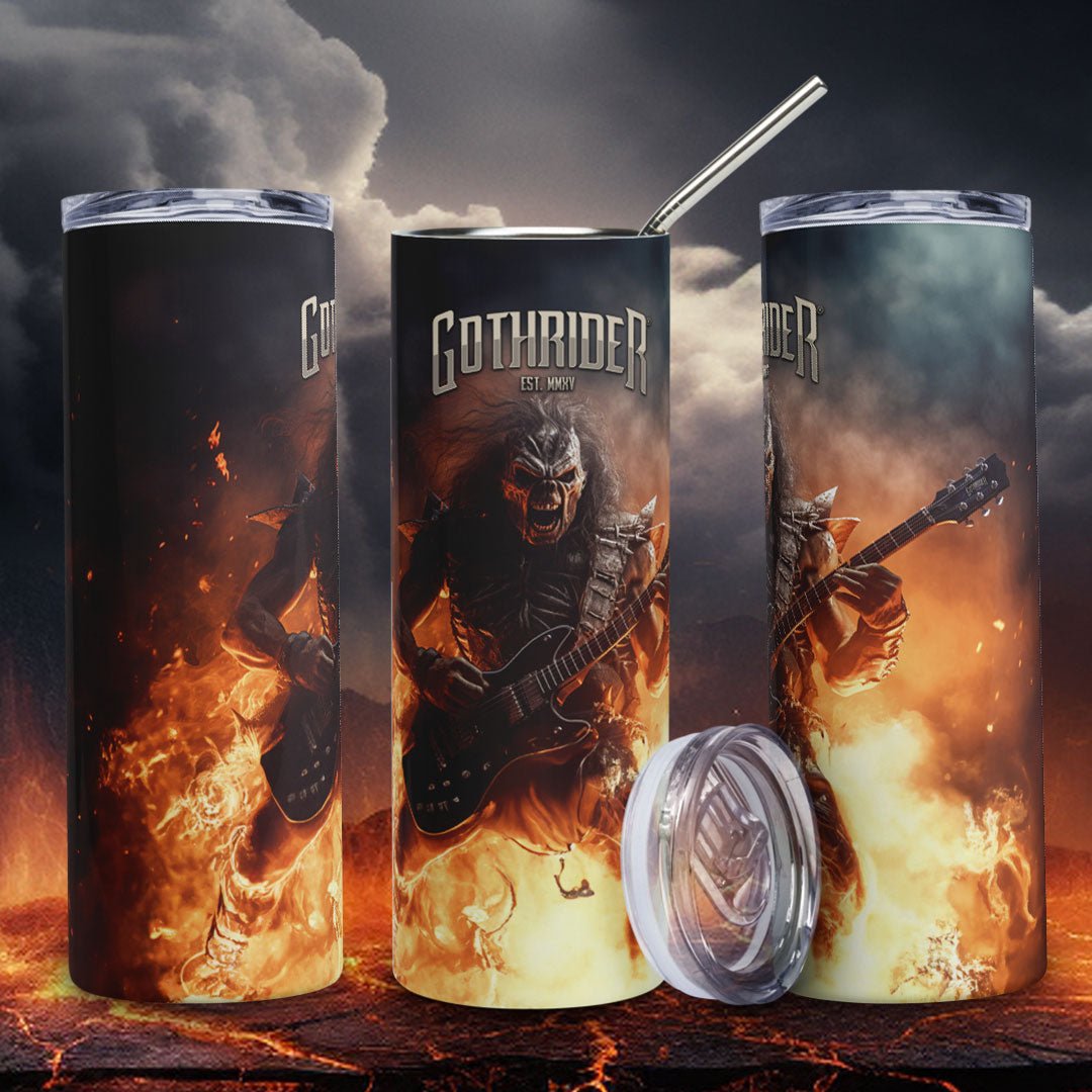 Metal From Hell Skinny Tumbler - GothRider Brand