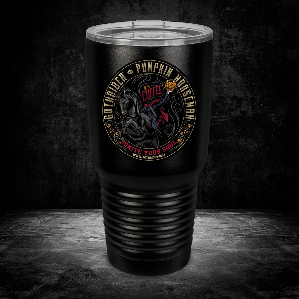 Pumpkin Horseman Coffee UV 30 OZ Tumbler - GothRider Brand