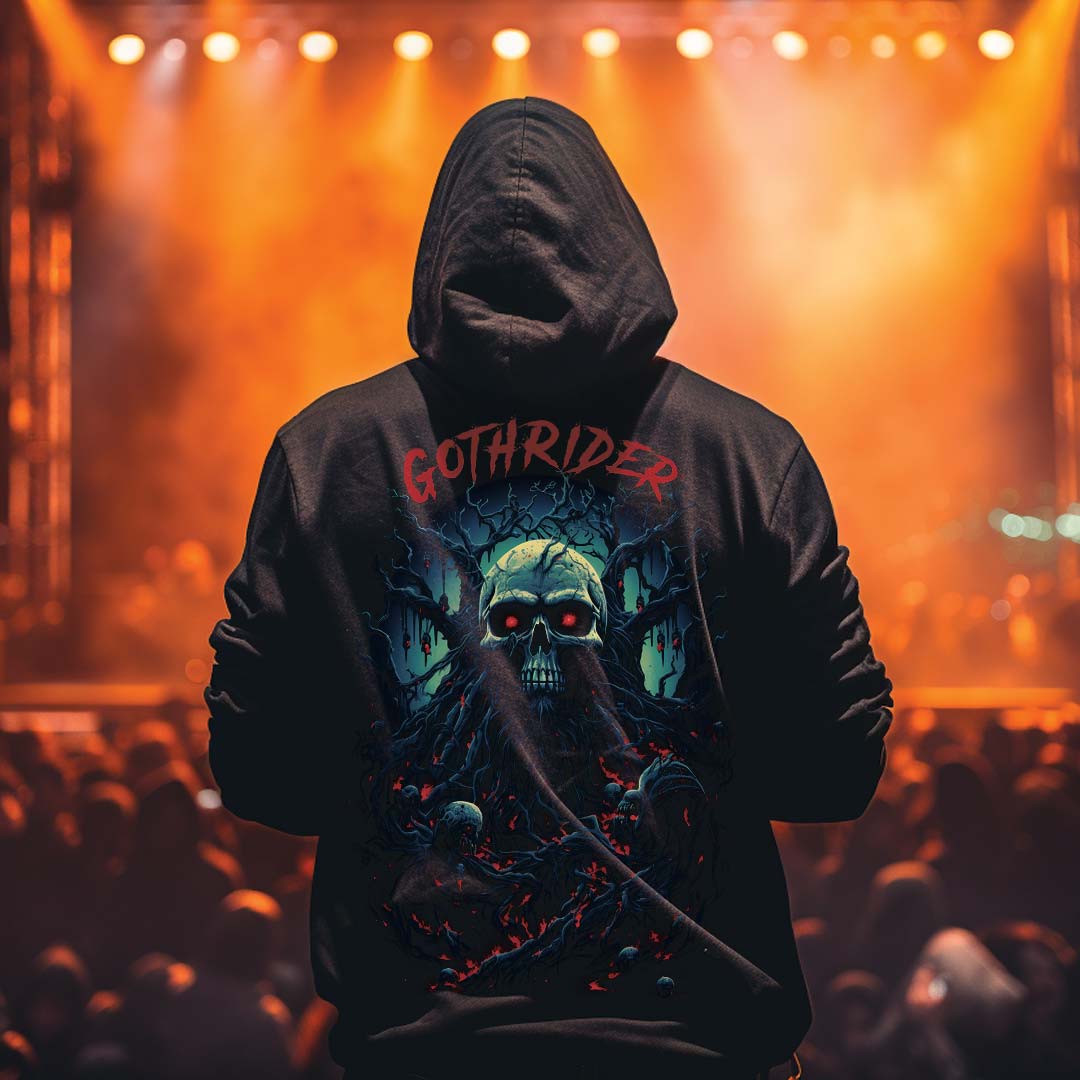 Skull Elysium Hoodie - GothRider Brand