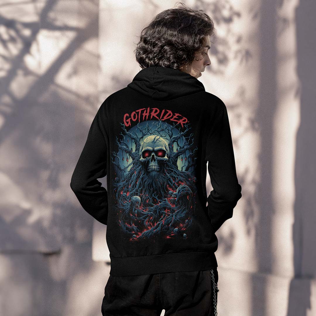 Skull Elysium Hoodie - GothRider Brand