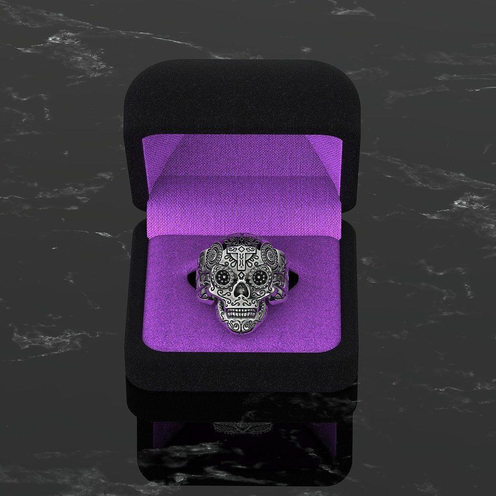 Sugar Skull Ring - GothRider Brand