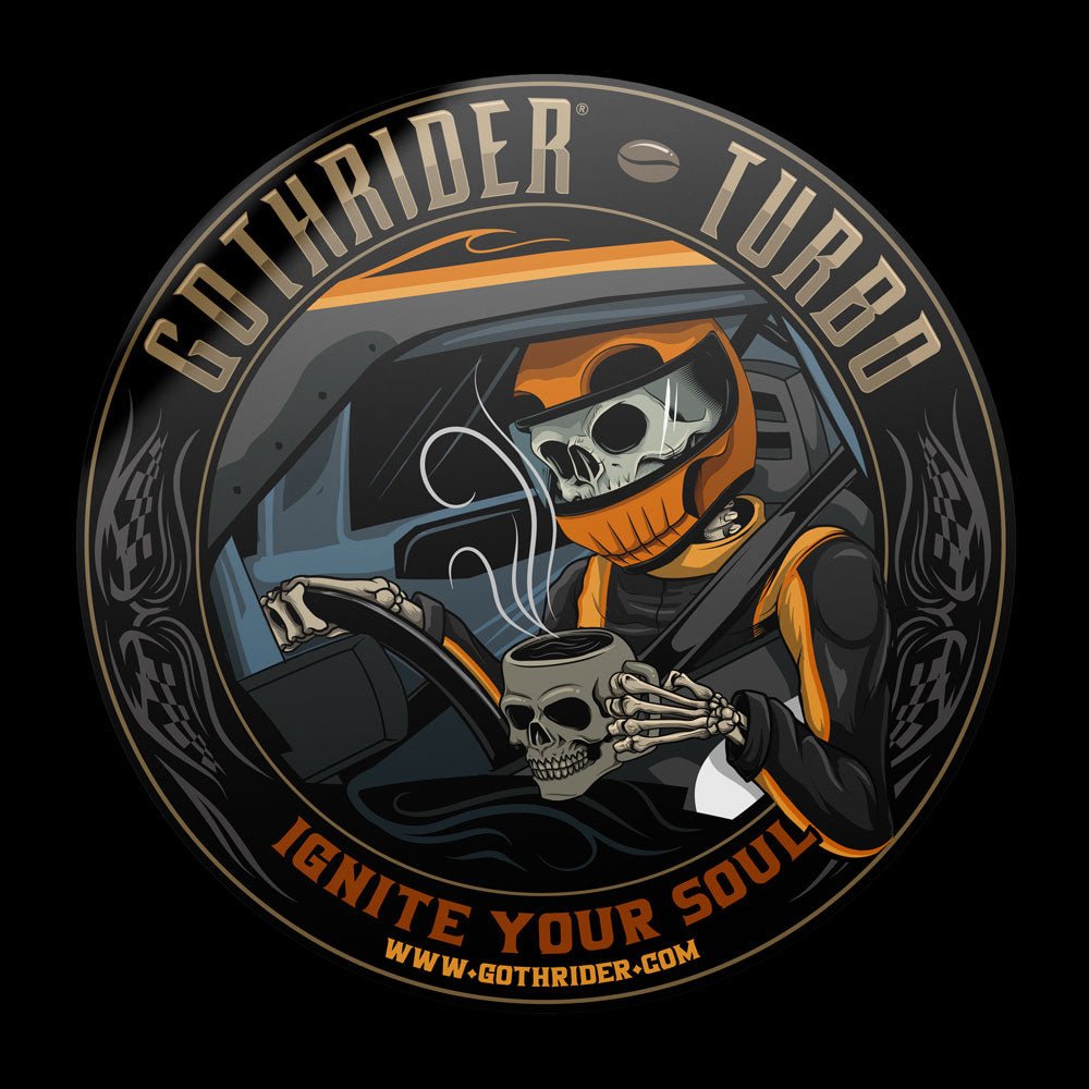 Turbo Coffee Sticker - GothRider Brand