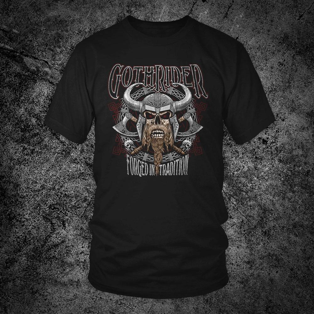 Viking Skull Unisex T-Shirt - GothRider Brand