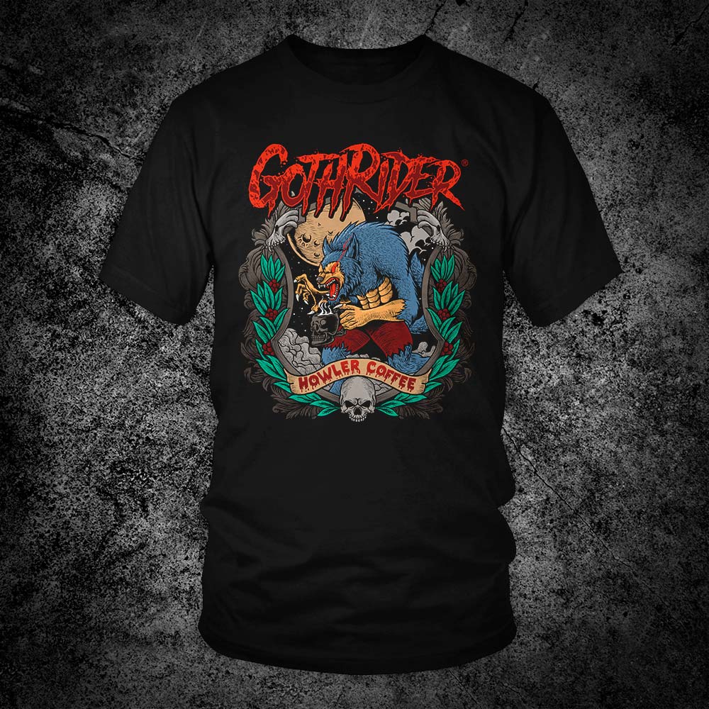 Werewolf Howler Coffee Unisex T-Shirt - GothRider Brand